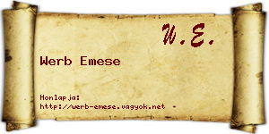 Werb Emese névjegykártya